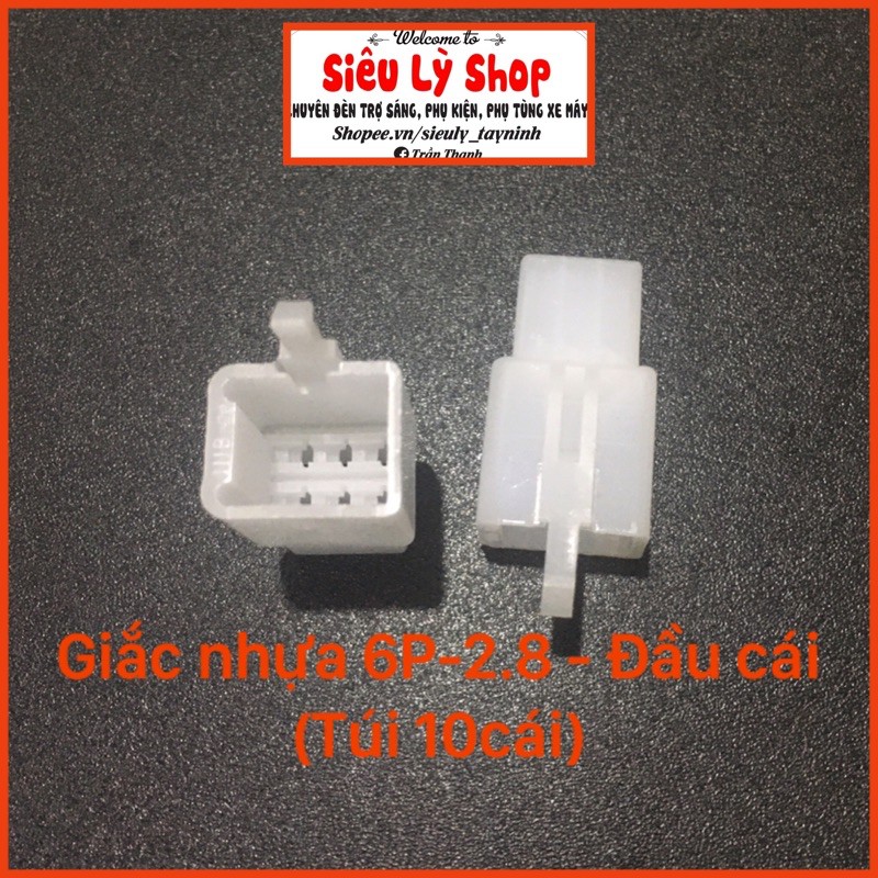 Giắc nhựa 6P - 2.8 - Đầu cái (Túi 10cái)
