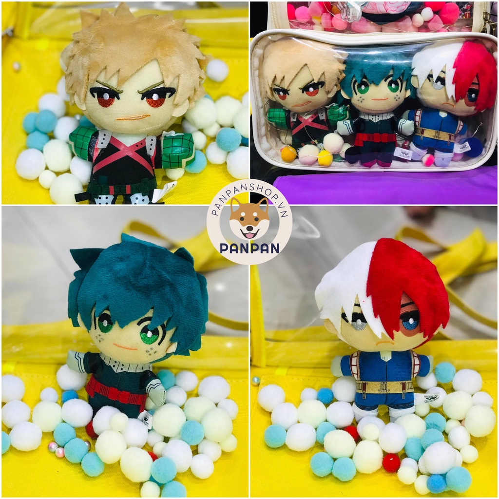 Móc nhồi bông My Hero Academia (18cm) - Izuku, Bakugo, Shoto