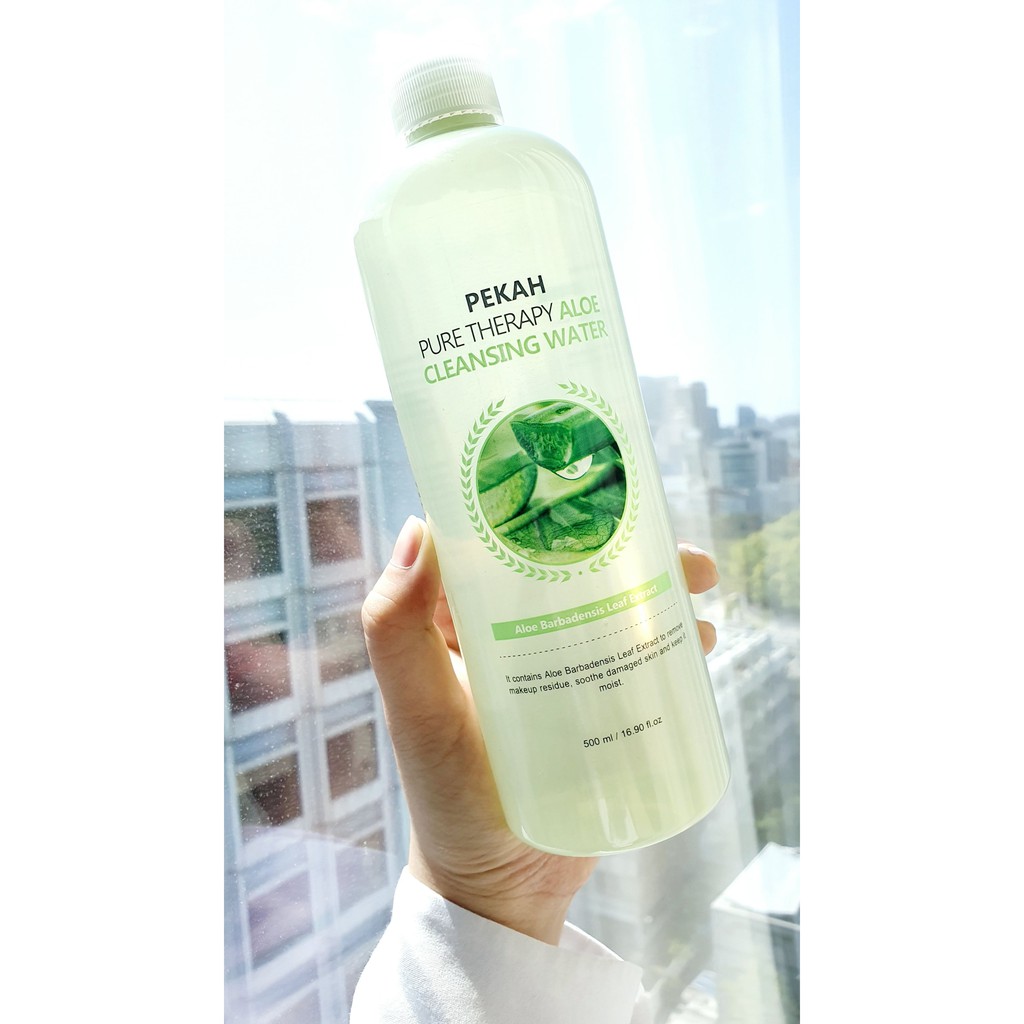 Nước Tẩy Trang Dưỡng Ẩm Da Khô PEKAH Pure Therapy Aloe Cleansing Water 500ml