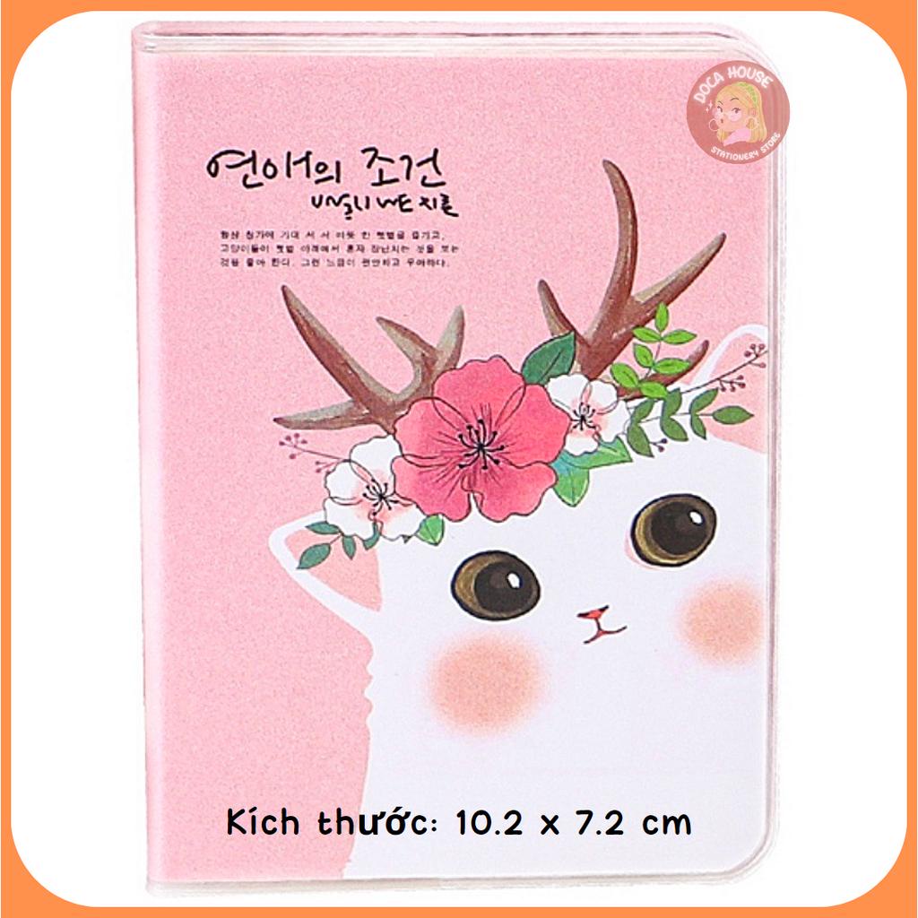 Sổ Tay Mini Sổ Ghi Chú Hoạt Hình Cute Size A6 Nhỏ Gọn Tiện Lợi Bìa Nhựa Dẻo Chống Nước 120 Trang