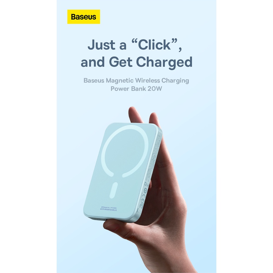Bộ sạc không dây từ tính Baseus Ngân hàng điện 6000mAh 20W cho iPhone Sạc nhanh 3.0 Pin ngoài cho Xiaomi Samsung