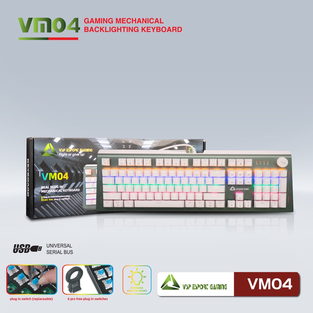 Bàn Phím Cơ VSP VM04 Chuyên Gaming