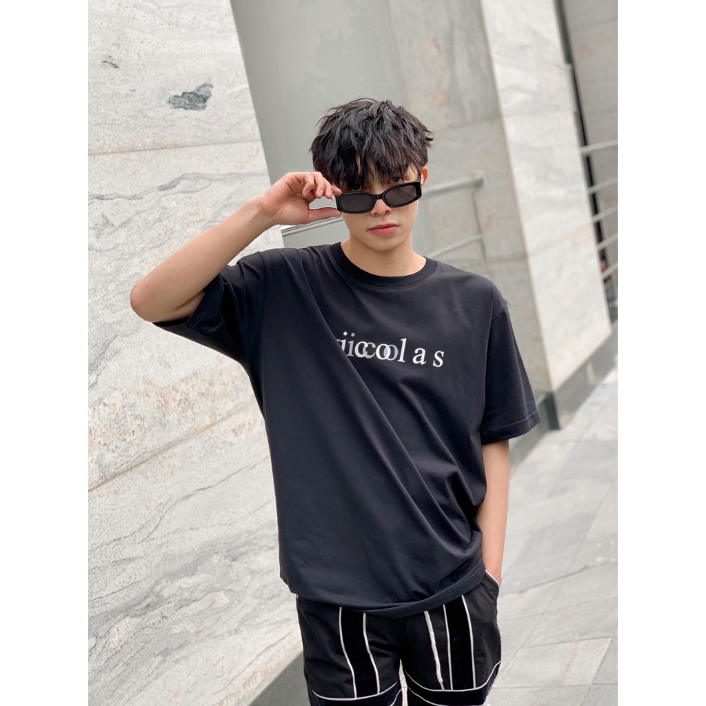 Áo thun unisex shadow màu đen vải cotton thoáng mát VICOLAS SHADOW TEE