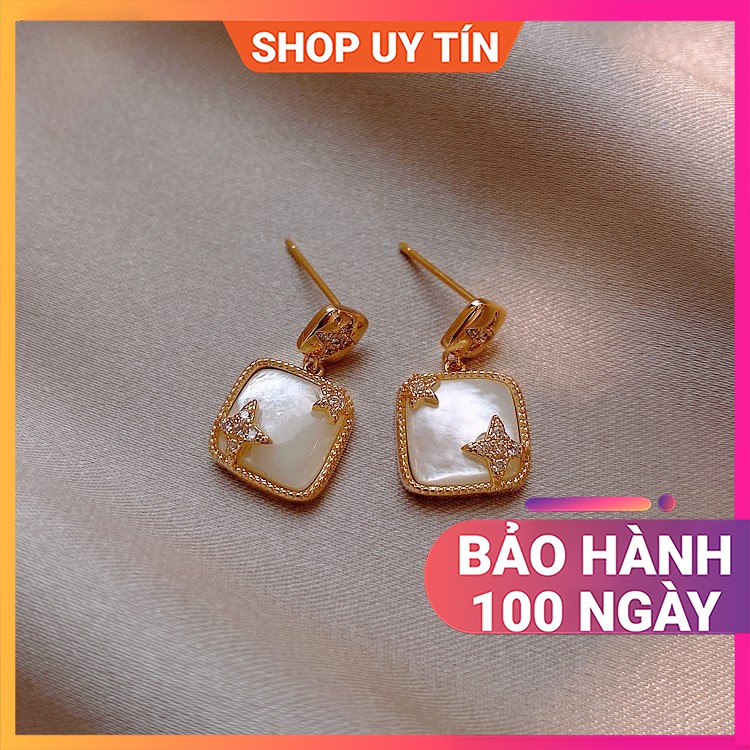 {Cao Cấp} Bông Tai Bạc 925 Cao Cấp - Khuyên Tai Bạc Nữ Đẹp - Hoa Tai Bạc - iLita.vn (ILITABS013)
