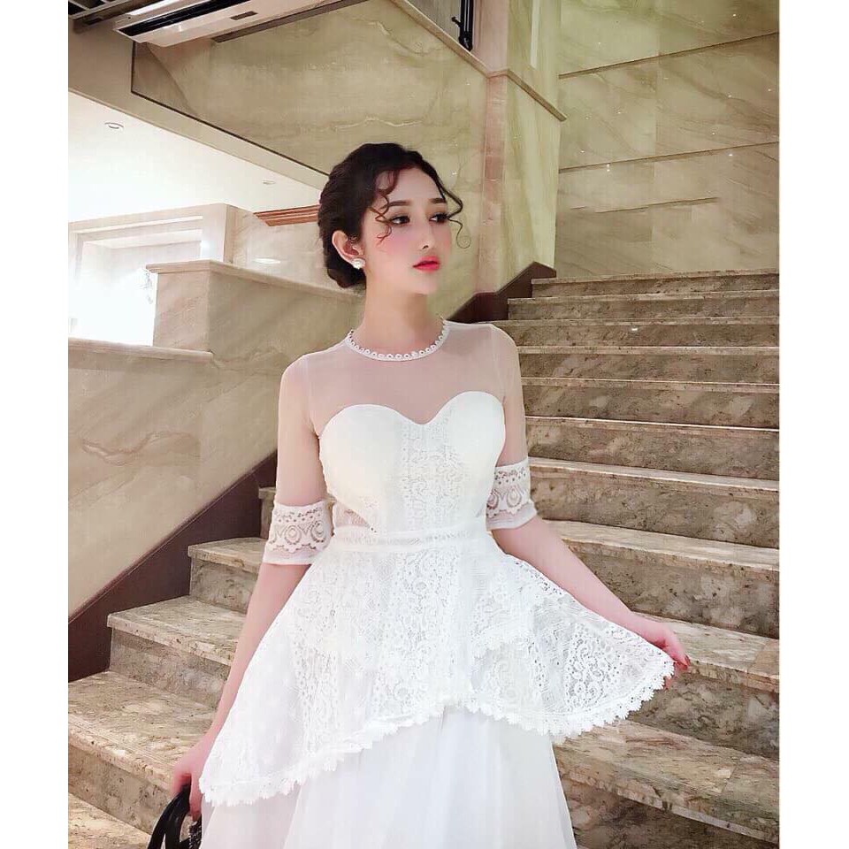 Đầm dự tiệc ren xòe phồng | BigBuy360 - bigbuy360.vn