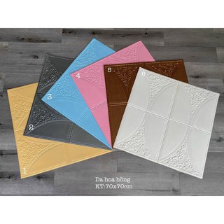 Xốp dán tường giả da vân hoa hồng nhỏ 2 đầu (p14)lên tường quá u mê cực đẹp 70 x 70 cm
