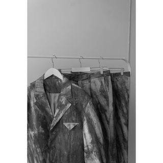 Set Waxed Blazer, Short , Trousers form oversize