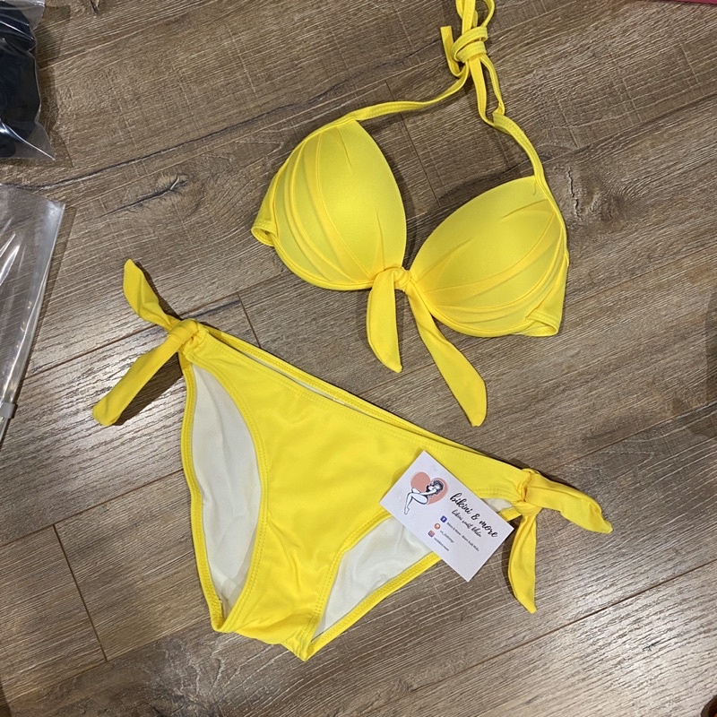 [BKN181] &lt;ÂU&gt; SET BIKINI VÀNG NƠ NGỰC (CÓ GỌNG)