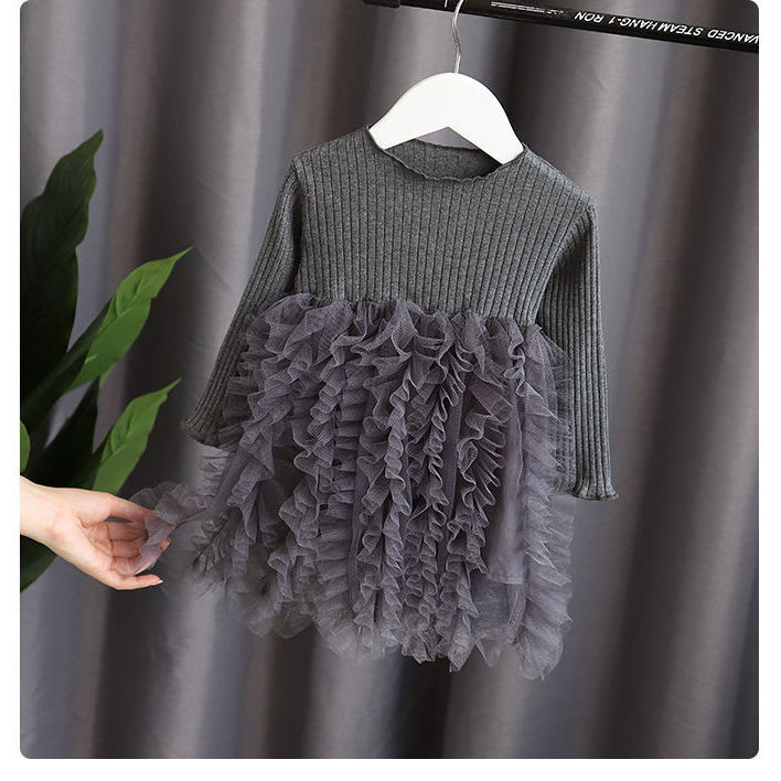 🌈Váy công chúa mùa thu dài tay ren trang trí cho bé gái