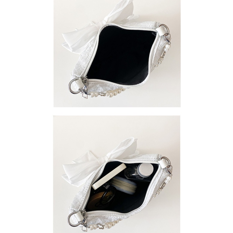 Túi Đeo Vai / Kẹp Nách Quai Xích Đính Ngọc Trai Sang Trọng Cho Tiệc Cưới