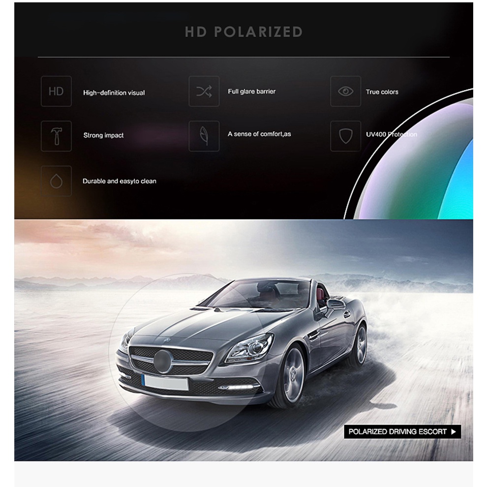 Kính râm phân cực chống chói thích hợp lái xe ban đêm cho nam và nữ