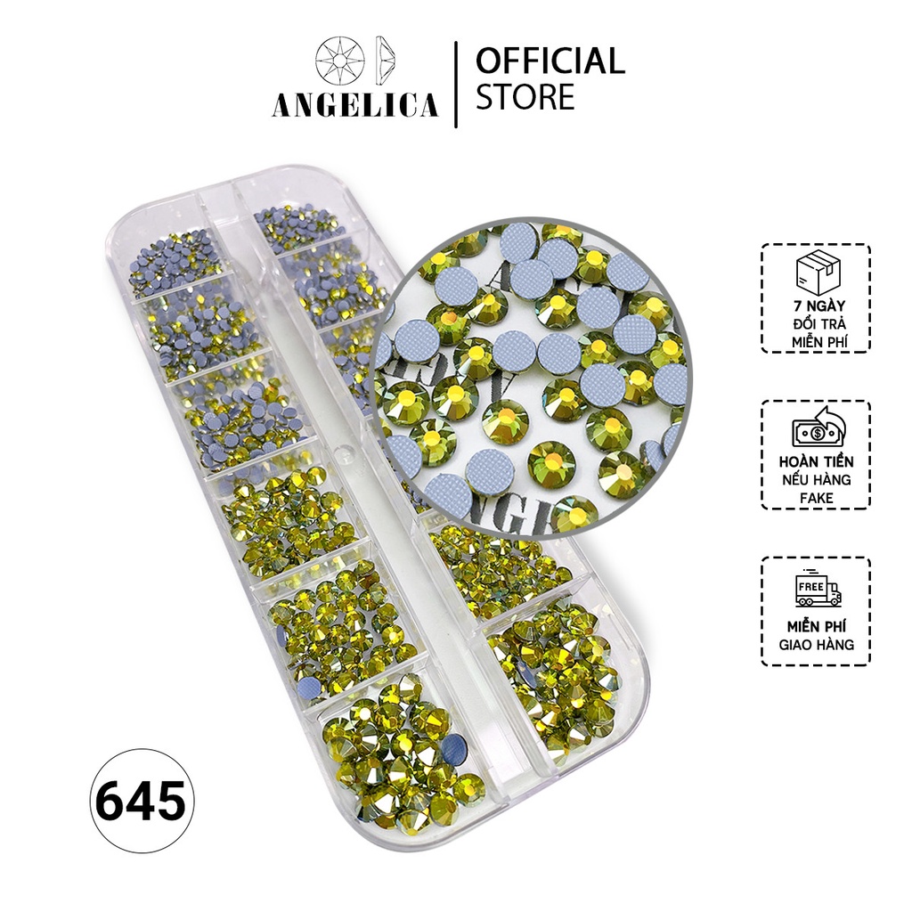 Đá Chân Lưới Nail 12 Khía Heaven Olivine Đính Móng ANGELICA 645