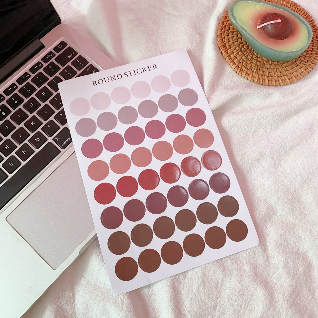 W&G Hình dán chấm tròn Morandi xinh xắn dễ thương