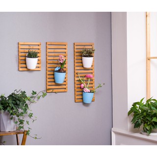 Giá Kệ Gỗ Trang Trí Treo Cây Cảnh Và Đồ Vật Treo Ban Công Ngoài Trời Hoặc Trong Nhà Bằng Gỗ Tre- Chống Cong Vênh Mối Mọt