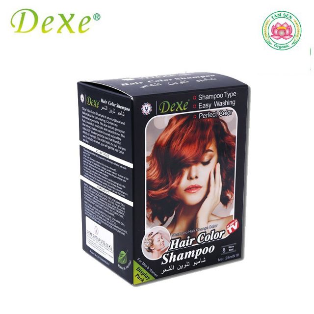 Dầu gội nhuộm tóc thảo dược Dexe 8 Win Red_UK