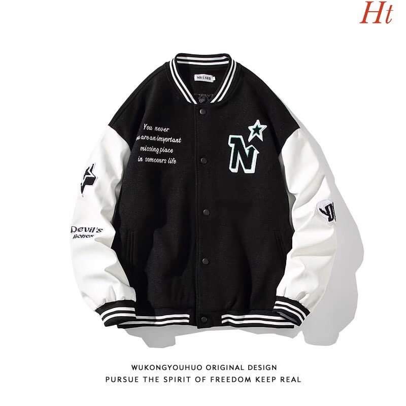 Áo khoác bomber nỉ N sao HT12
