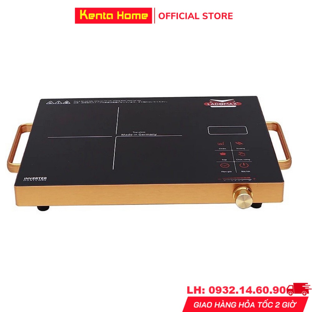Bếp hồng ngoại chính hãng Ladomax HA-666 công suất 2200W không kén nồi điều khiển cảm ứng, khung thép không gỉ chắc chắn