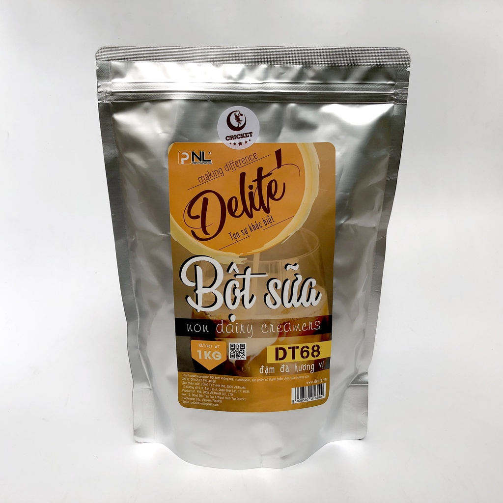 Bột Sữa Bột Kem Béo Delite DT68 (1kg) Bột Béo Pha Trà Sữa Thơm Ngon Đậm Đặc-Nguyên Liệu Trà Sữa CRICKET