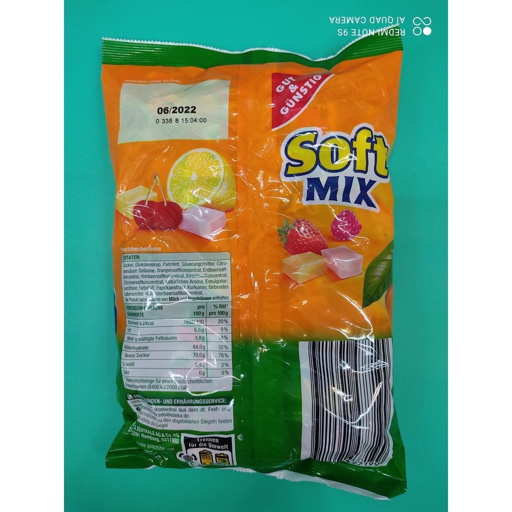 Kẹo dẻo trái cây softmix 500g - Đức/ Kẹo mềm Kau Fruchtchen 425g -vị trái cây