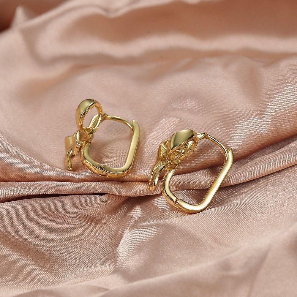 Khuyên Tai Cao Cấp Thời Trang Dành Cho Nữ|Khuyên Tai Hình Nơ Rỗng