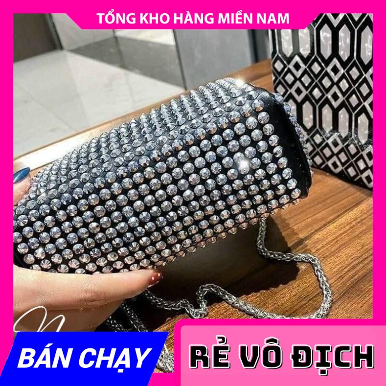 ( VIDEO THẬT) TÚI ĐÍNH ĐÁ LẤP LÁNH (ĐÁ RỜI KHÔNG PHẢI ĐÁ DÁN) - TÚI KẸP NÁCH SANG CHẢNH HN111 ⚡FREESHIP⚡ CHUYÊN SỈ MY