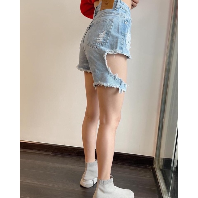 Quần Biker Lửng Lowhight Jeans Rocky Denim