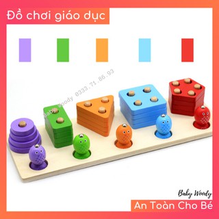 Đồ chơi giáo dục Thả hình khối kèm câu cá cho bé