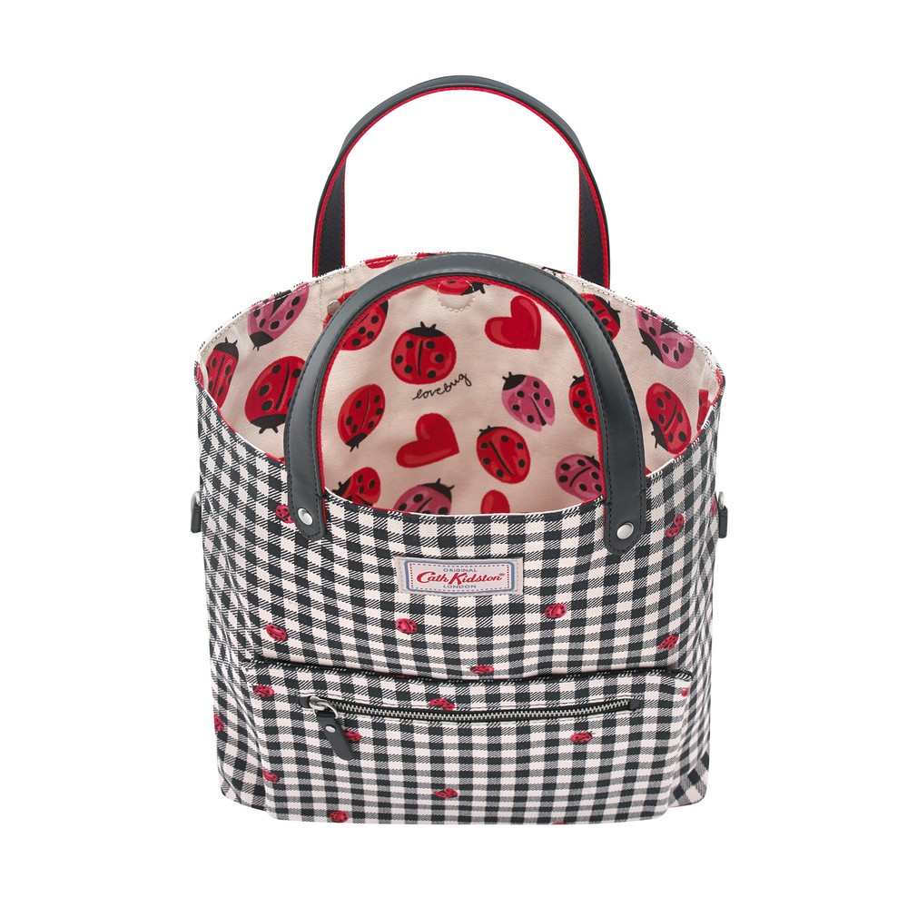 Cath Kidston -  Túi đeo chéo hai mặt Reversible CrossBody Ladybug Gingham - 984188 - Stone Charcoal