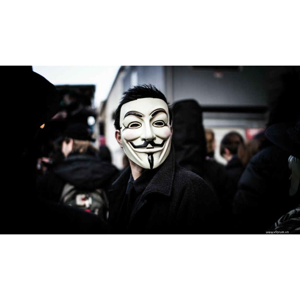 Mặt nạ Hacker Anonymous hóa trang màu trắng chất liệu an toàn