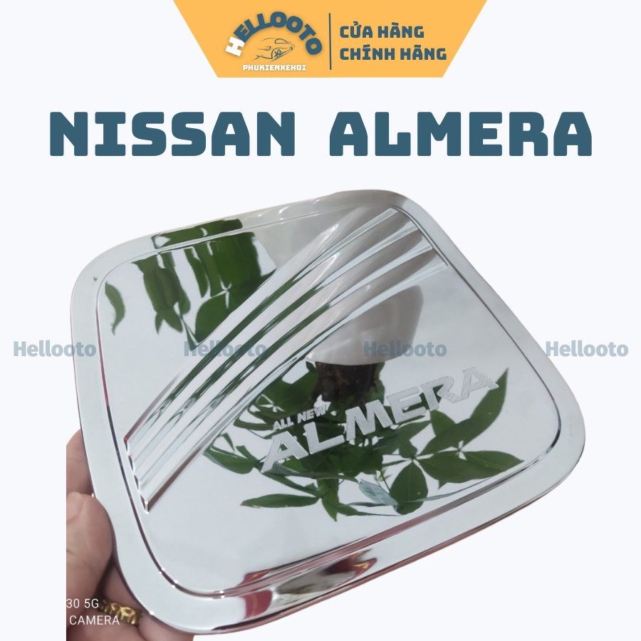 Ốp Nắp Bình Xăng Xe Nissan Almera 2021 2022 Mạ Crom Cao Cấp chống xước làm đẹp xe