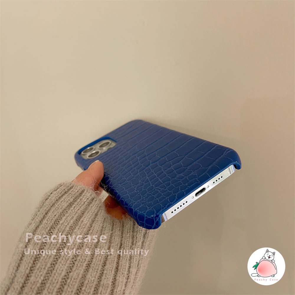 Ốp điện thoại PC cứng họa tiết da cá sấu cho iPhone 13 12 11 Pro Max 13pro Xr Xs Max X 7+ 7 8 Plus Premium