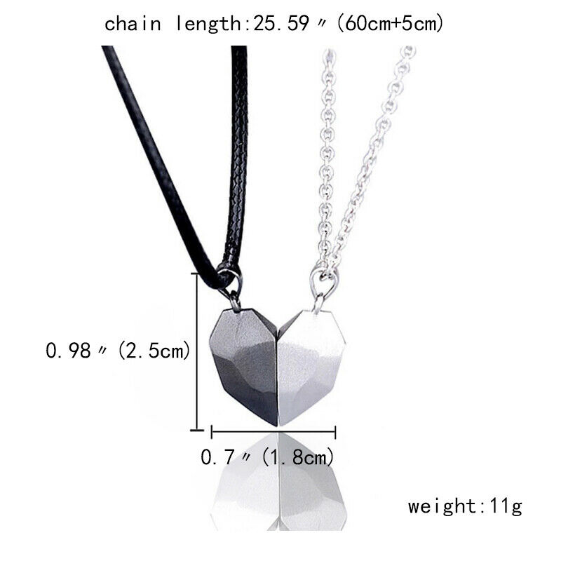 Bộ 2 Vòng cổ Mặt Trái Tim Có Nam Châm Thời Trang Cho Cặp Đôi