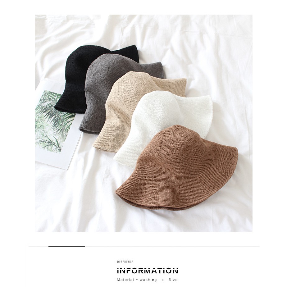 Mũ rộng vành cotton vải lanh phong cách Nhật Bản thời trang dành cho nữ