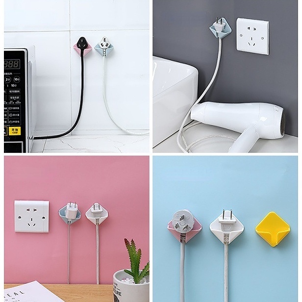 Giá Đỡ Phích Cắm Điện Dán Tường Tự Dính Không Cần Đinh Hình Hoạt Hình Dễ Thương Tiết Kiệm Không Gian Tiện Lợi Dành Cho Nhà Bếp