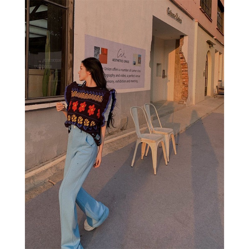 Áo Dệt Kim Mỏng Sát Nách Màu Đen Phong Cách Hàn Quốc Cho Nữ