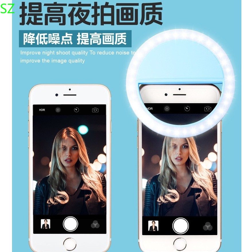 Đèn Led Tròn Mini Hỗ Trợ Chụp Ảnh Selfie Cho Điện Thoại