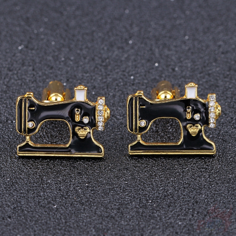 > Ready Stock < ❉ Sewing Machine Cuff Button ❉2Pcs/Pair Fashion Shirt Cufflinks