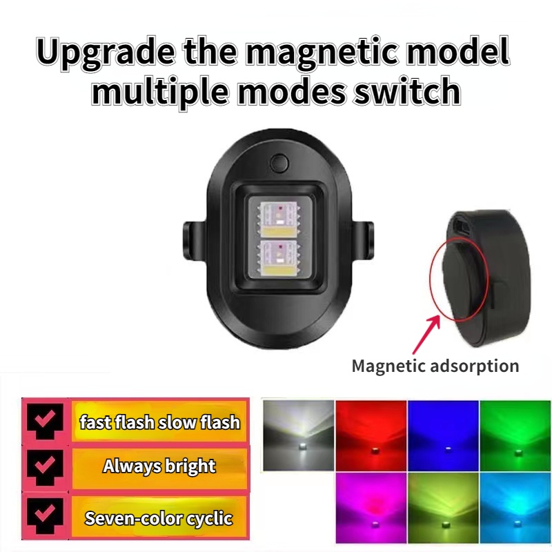 Đèn Nhấp Nháy Cảnh Báo Ban Đêm 7 Màu Sắc Gắn Xe Máy Bay Điều Khiển Từ Xa