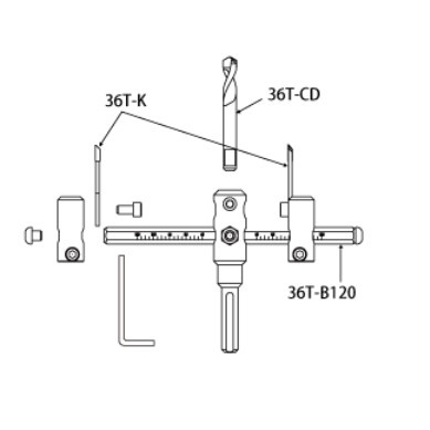 Mũi khoét lỗ, thương hiệu Star-M, No.36T (30-120mm) [MADE IN JAPAN]