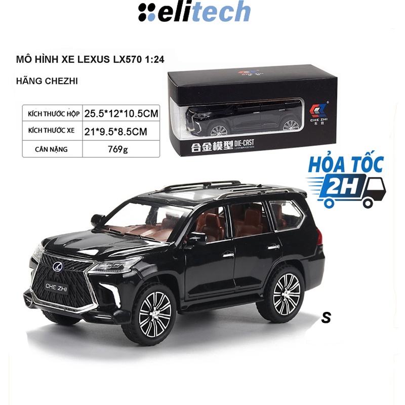 Xe Mô Hình Lexus LX570 CheZhi Tỉ Lệ 1:24 Chất Liệu Hợp Kim, Có Đèn Và Âm Thanh
