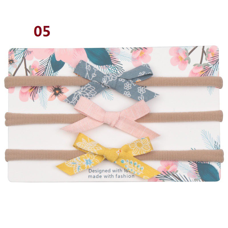 Set 3 băng đô phối nơ dễ thương cho bé gái