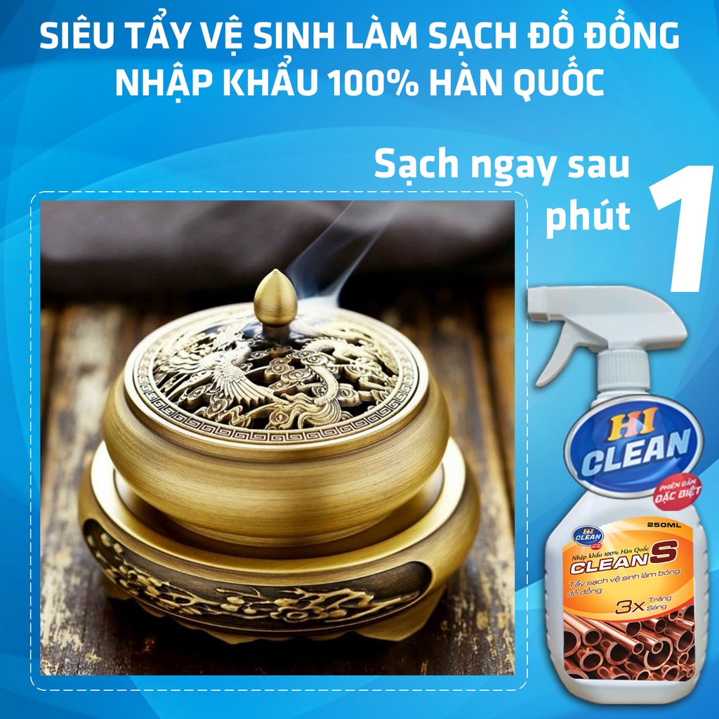 Đánh bóng đồ đồng Hàn Quốc, tẩy gỉ và loại bỏ màng oxit đồng 400ml, giúp đồng trở lên sáng bóng và sạch sẽ HC01DD