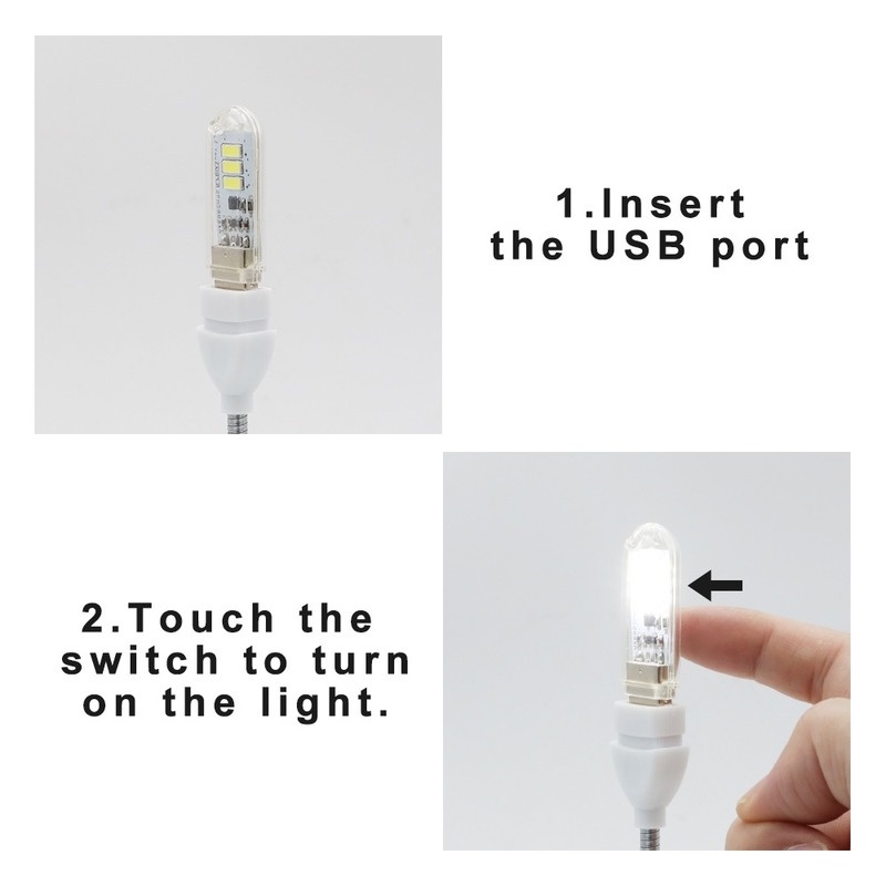 Đèn LED Đọc Sách Mini Công Tắc Cảm Ứng Cổng USB Tiện Dụng