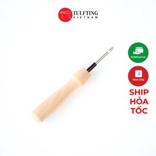Kim thêu nổi thêu len thêu xù Punch Needle 3.5mm, chuôi gỗ, sử dụng len đan móc - Tặng kèm dụng cụ xỏ len