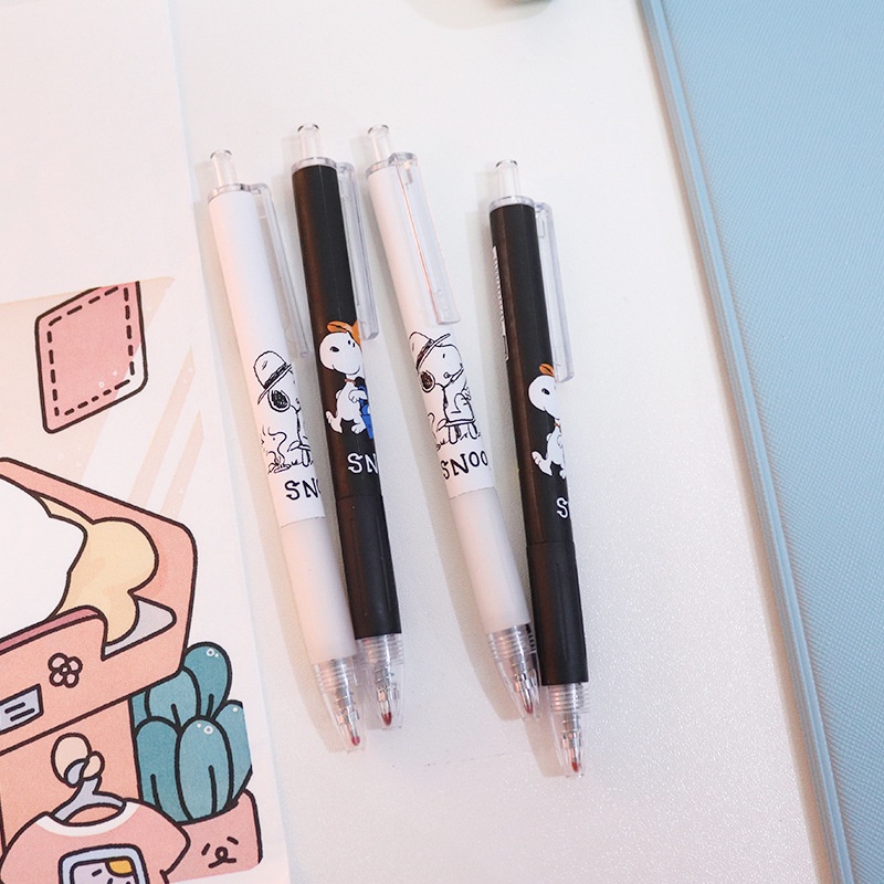 1 Bút Gel Dạng Nhấn Mau Khô Họa Tiết Chú Chó Hoạt Hình Dễ Thương 0.5mm