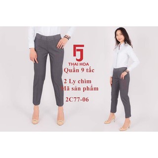Quần tây 9 tấc thái hòa 2 ly chìm Xám kẻ ô 2C-77-06