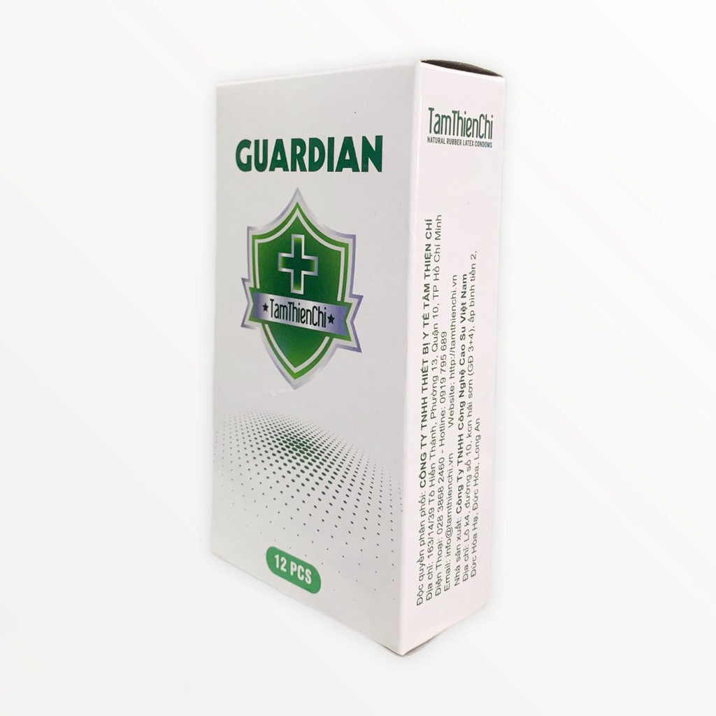 Bao cao su Tâm Thiện Chí GUARDIAN mỏng trơn hộp 12 chiếc