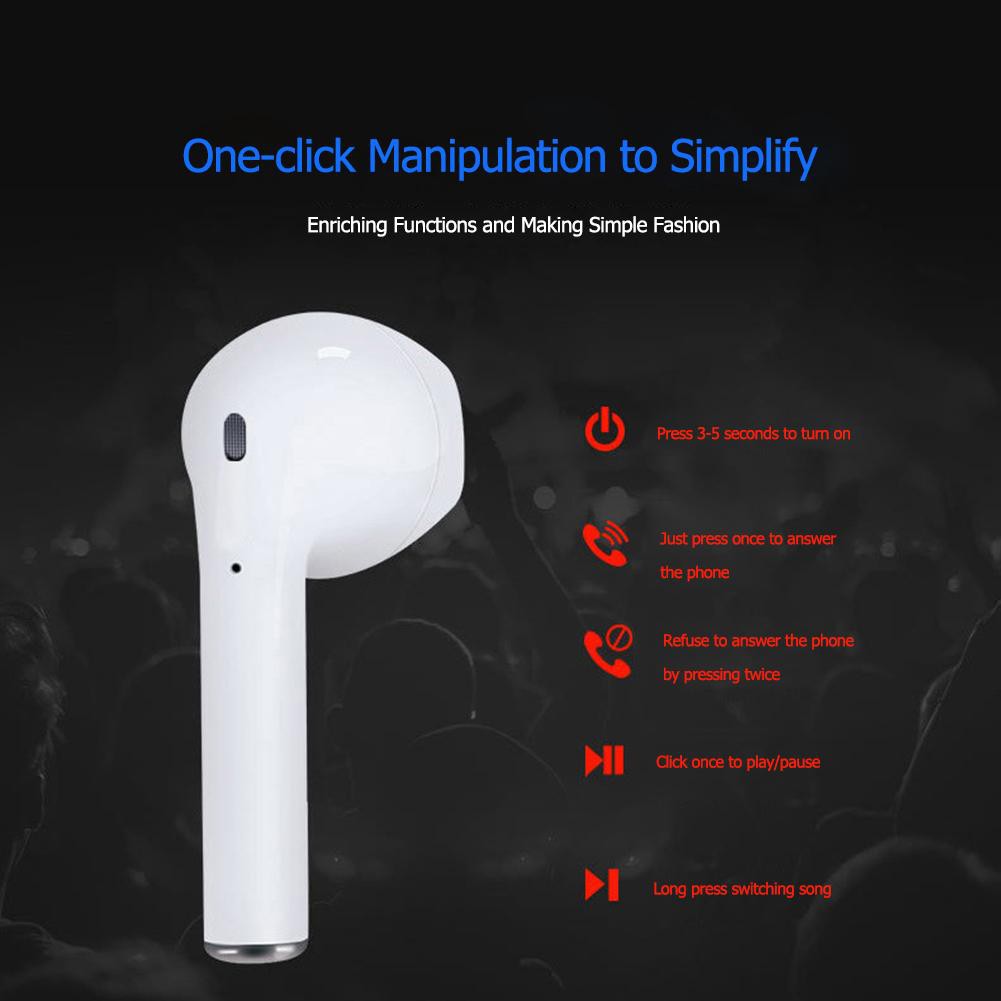 Tai nghe nhét tai i12 TWS mini không dây Bluetooth 5.0 điều khiển chạm kèm hộp sạc