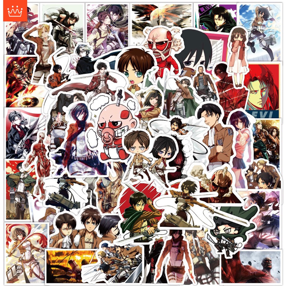 J· Bộ Hình Dán Chống Thấm Attack on Titan, 50 tờ/bộ