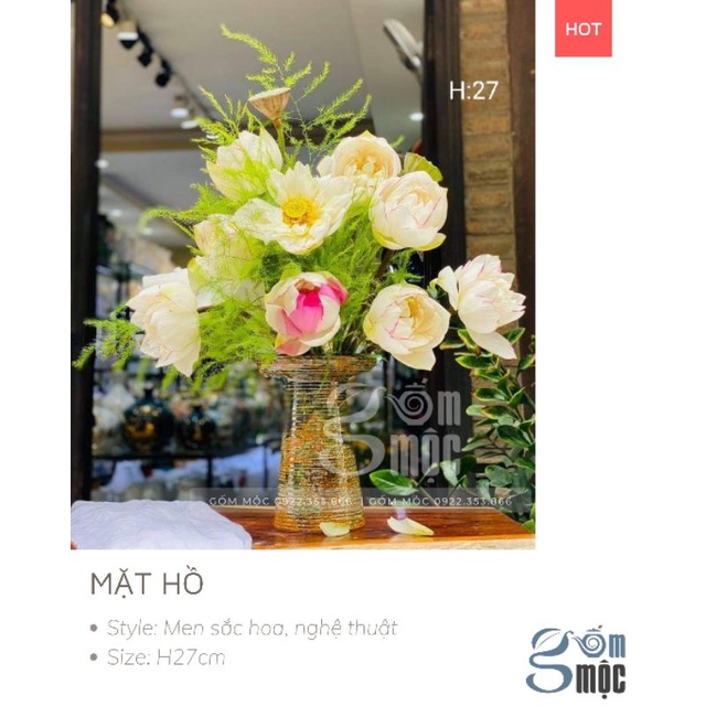 Bình gốm MEN SẮC HOA